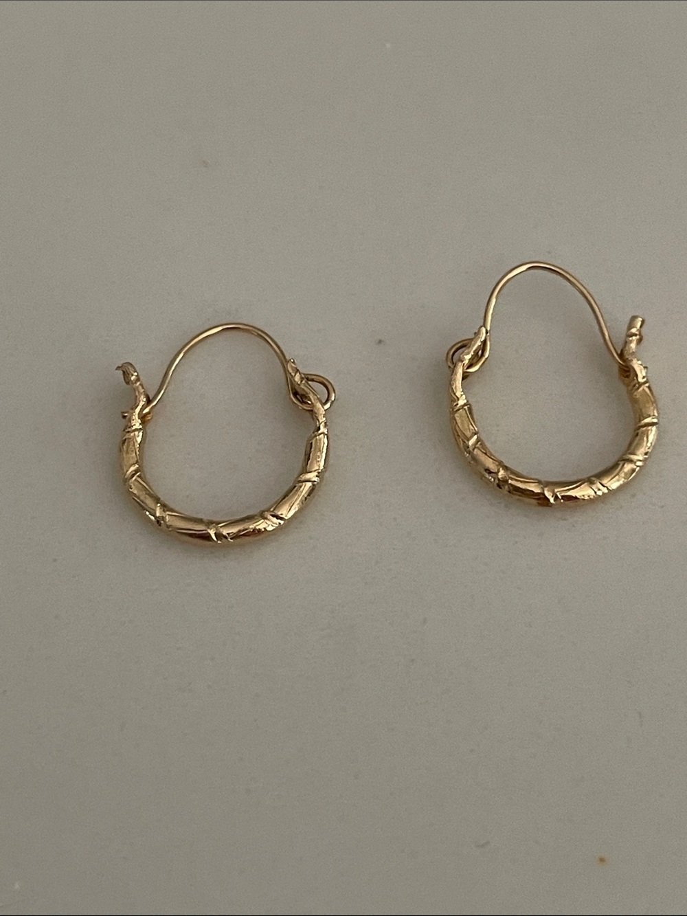 Classic Gold tone Textured Hoop Earrings - Women's Jewelry